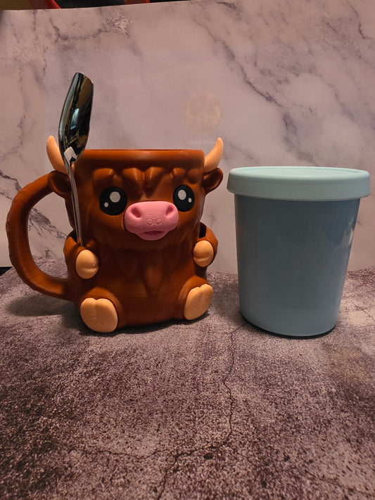 Highland Cow Pint Ice Cream holder